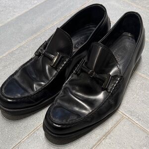 Black Men's Leather Bit Loafers - Tods